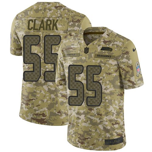 Nike Seahawks #55 Frank Clark Camo Youth Stitched NFL Limited 2018 Salute to Service Jersey