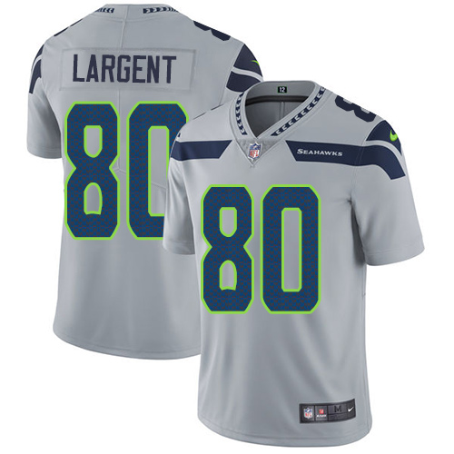 Nike Seahawks #80 Steve Largent Grey Alternate Youth Stitched NFL Vapor Untouchable Limited Jersey - Click Image to Close