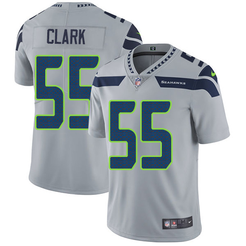 Nike Seahawks #55 Frank Clark Grey Alternate Youth Stitched NFL Vapor Untouchable Limited Jersey - Click Image to Close