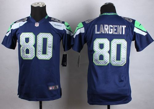 Nike Seahawks #80 Steve Largent Steel Blue Team Color Youth Stitched NFL Elite Jersey - Click Image to Close