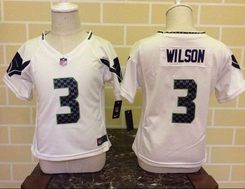 Toddler Nike Seahawks #3 Russell Wilson White Stitched NFL Elite Jersey