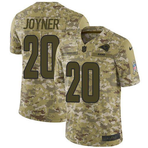 Nike Rams #20 Lamarcus Joyner Camo Youth Stitched NFL Limited 2018 Salute to Service Jersey - Click Image to Close