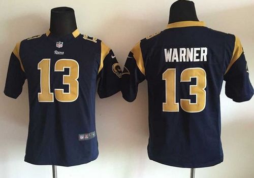 Nike Rams #13 Kurt Warner Navy Blue Team Color Youth Stitched NFL Elite Jersey