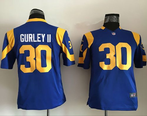 Nike Rams #30 Todd Gurley II Royal Blue Alternate Youth Stitched NFL Elite Jersey - Click Image to Close