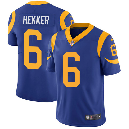 Nike Rams #6 Johnny Hekker Royal Blue Alternate Youth Stitched NFL Vapor Untouchable Limited Jersey - Click Image to Close