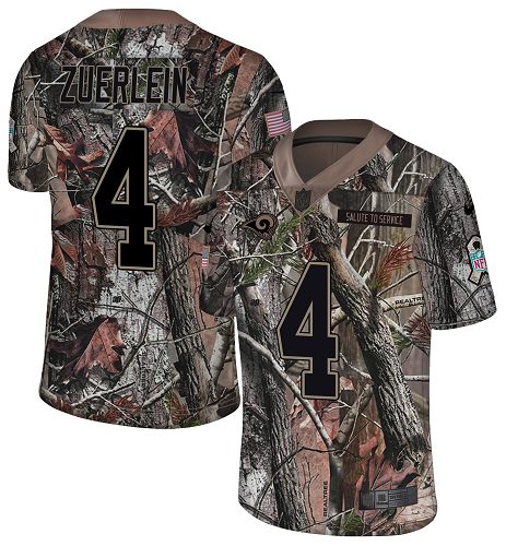 Nike Rams #4 Greg Zuerlein Camo Youth Stitched NFL Limited Rush Realtree Jersey