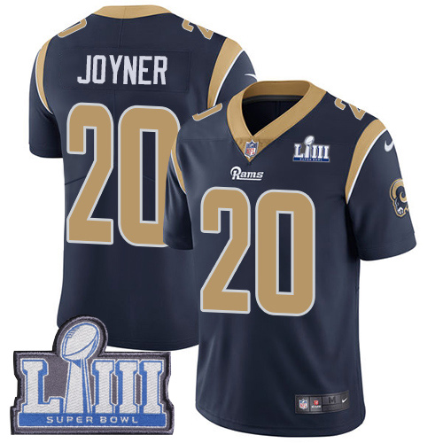 Nike Rams #20 Lamarcus Joyner Navy Blue Team Color Super Bowl LIII Bound Youth Stitched NFL Vapor Untouchable Limited Jersey - Click Image to Close