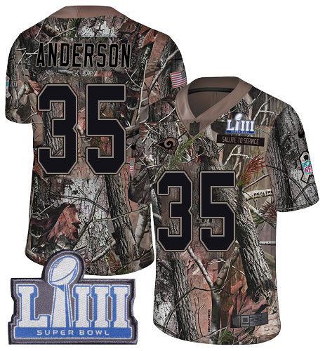 Nike Rams #35 C.J. Anderson Camo Super Bowl LIII Bound Youth Stitched NFL Limited Rush Realtree Jersey