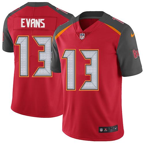 Nike Buccaneers #13 Mike Evans Red Team Color Youth Stitched NFL Vapor Untouchable Limited Jersey - Click Image to Close