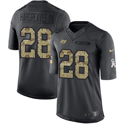 Nike Buccaneers #28 Vernon Hargreaves III Black Youth Stitched NFL Limited 2016 Salute to Service Jersey - Click Image to Close