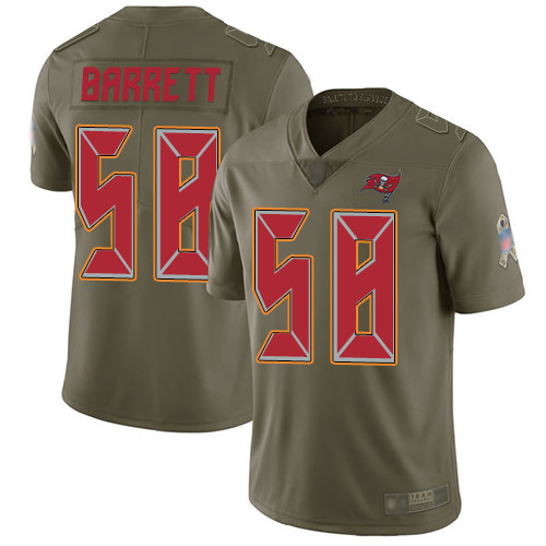 Buccaneers #58 Shaquil Barrett Olive Youth Stitched Football Limited 2017 Salute to Service Jersey - Click Image to Close