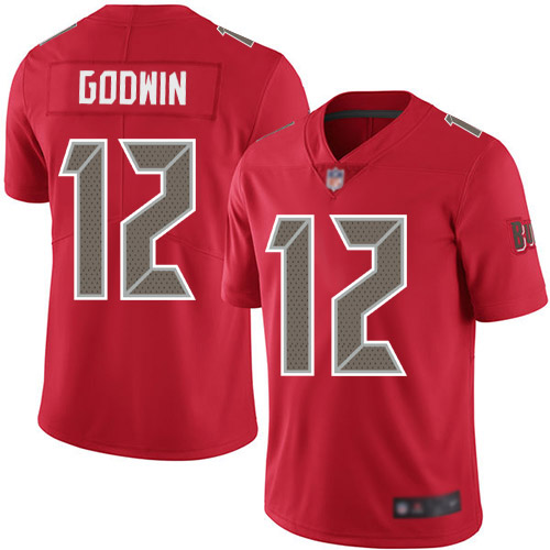 Buccaneers #12 Chris Godwin Red Youth Stitched Football Limited Rush Jersey - Click Image to Close