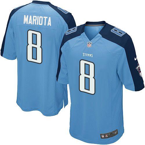 Nike Titans #8 Marcus Mariota Light Blue Alternate Youth Stitched NFL Elite Jersey