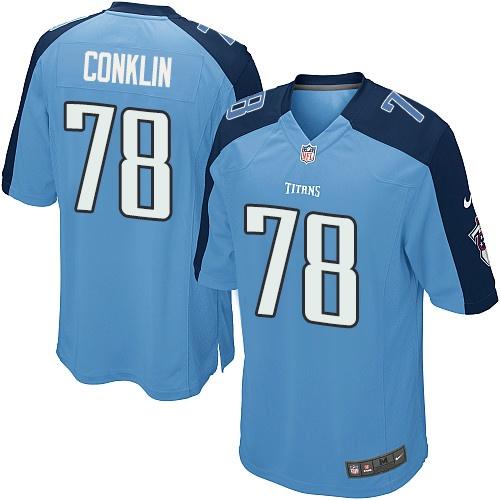 Nike Titans #78 Jack Conklin Light Blue Alternate Youth Stitched NFL Elite Jersey