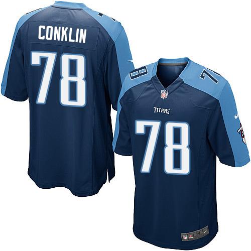 Nike Titans #78 Jack Conklin Navy Blue Team Color Youth Stitched NFL Elite Jersey