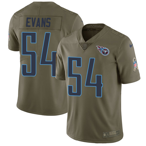 Nike Titans #54 Rashaan Evans Olive Youth Stitched NFL Limited 2017 Salute to Service Jersey - Click Image to Close