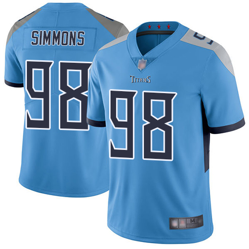 Titans #98 Jeffery Simmons Light Blue Alternate Youth Stitched Football Vapor Untouchable Limited Jersey