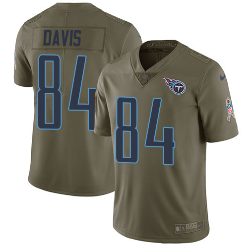 Nike Titans #84 Corey Davis Olive Youth Stitched NFL Limited 2017 Salute to Service Jersey - Click Image to Close