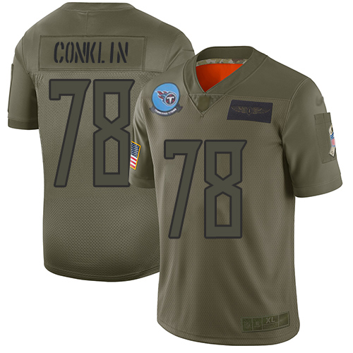 Titans #78 Jack Conklin Camo Youth Stitched Football Limited 2019 Salute to Service Jersey - Click Image to Close