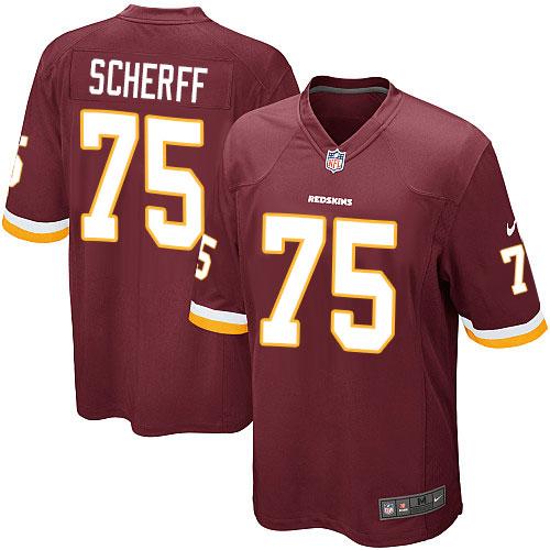 Nike Redskins #75 Brandon Scherff Burgundy Red Team Color Youth Stitched NFL Elite Jersey