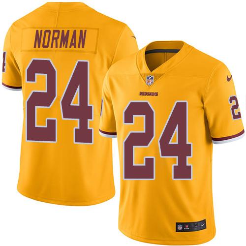 Nike Redskins #24 Josh Norman Gold Youth Stitched NFL Limited Rush Jersey