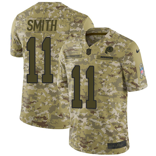 Nike Redskins #11 Alex Smith Camo Youth Stitched NFL Limited 2018 Salute to Service Jersey