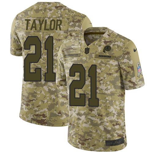 Nike Redskins #21 Sean Taylor Camo Youth Stitched NFL Limited 2018 Salute to Service Jersey - Click Image to Close