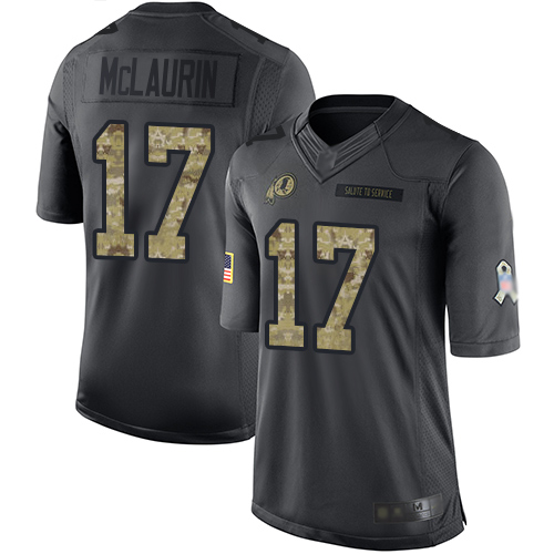 Redskins #17 Terry McLaurin Black Youth Stitched Football Limited 2016 Salute to Service Jersey