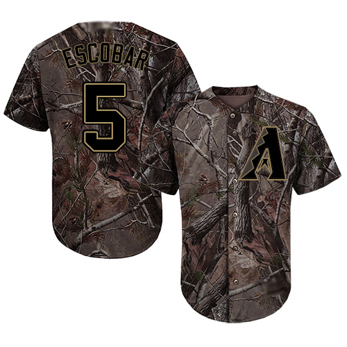 Diamondbacks #5 Eduardo Escobar Camo Realtree Collection Cool Base Stitched Youth Baseball Jersey