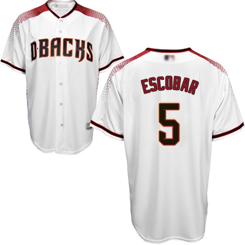 Diamondbacks #5 Eduardo Escobar White/Crimson Home Stitched Youth Baseball Jersey