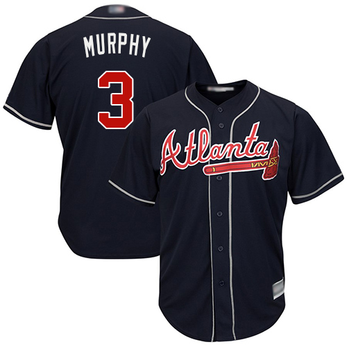 Braves #3 Dale Murphy Navy Blue Cool Base Stitched Youth MLB Jersey