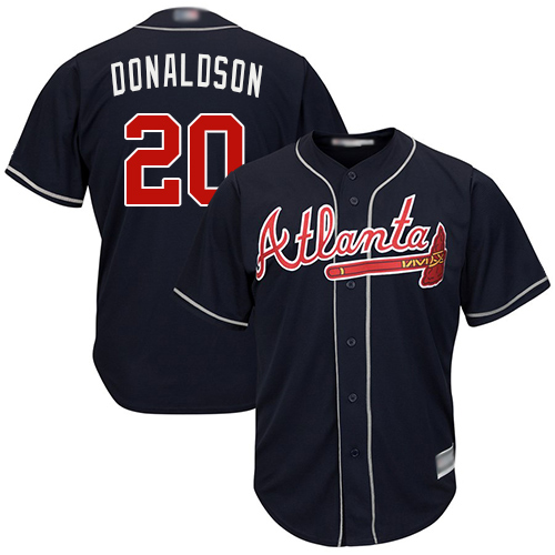 Braves #20 Josh Donaldson Navy Blue Cool Base Stitched Youth Baseball Jersey