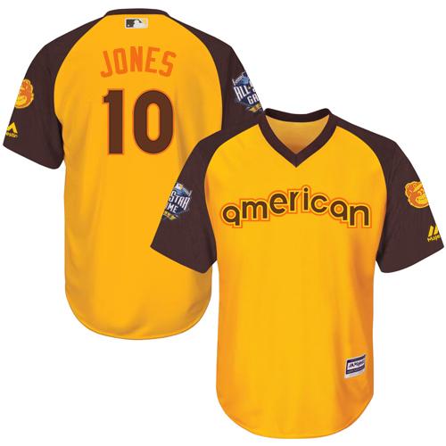 Orioles #10 Adam Jones Gold 2016 All-Star American League Stitched Youth MLB Jersey - Click Image to Close