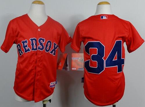 Red Sox #34 David Ortiz Red Cool Base Stitched Youth MLB Jersey - Click Image to Close