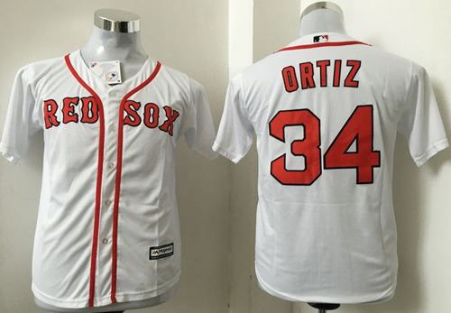 Red Sox #34 David Ortiz White Cool Base Stitched Youth MLB Jersey