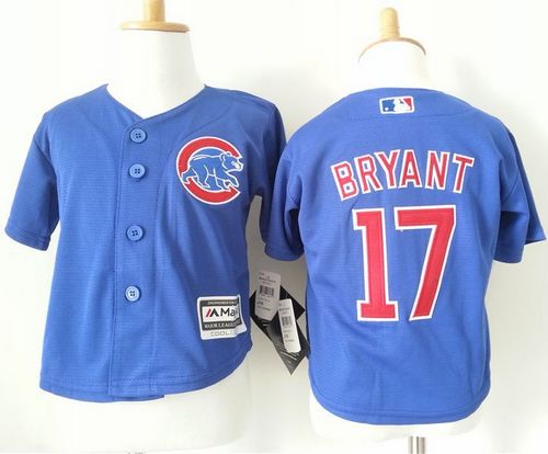 Toddler Cubs #17 Kris Bryant Blue Cool Base Stitched MLB Jersey - Click Image to Close