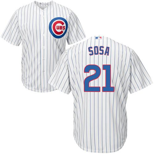 Cubs #21 Sammy Sosa White Home Stitched Youth MLB Jersey - Click Image to Close