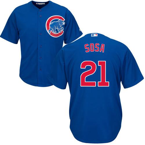 Cubs #21 Sammy Sosa Blue Alternate Stitched Youth MLB Jersey - Click Image to Close