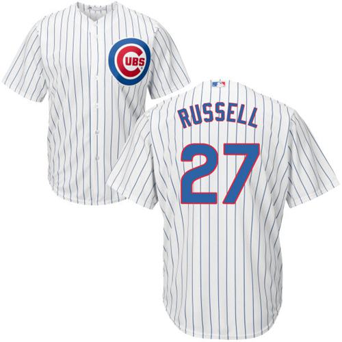 Cubs #27 Addison Russell White Home Stitched Youth MLB Jersey - Click Image to Close