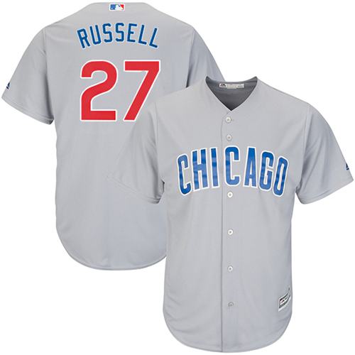 Cubs #27 Addison Russell Grey Road Stitched Youth MLB Jersey - Click Image to Close