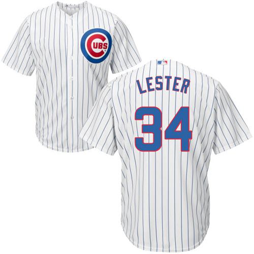 Cubs #34 Jon Lester White Home Stitched Youth MLB Jersey - Click Image to Close