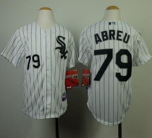 White Sox #79 Jose Abreu White(Black Strip) Cool Base Stitched Youth MLB Jersey