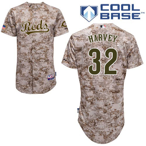 Reds #32 Matt Harvey Camo Cool Base Stitched Youth MLB Jersey