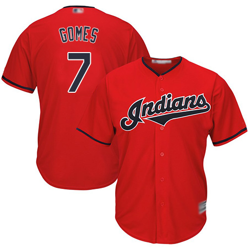 Indians #7 Yan Gomes Red Stitched Youth MLB Jersey