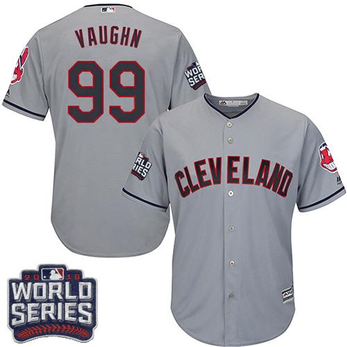 Indians #99 Ricky Vaughn Grey Road 2016 World Series Bound Stitched Youth MLB Jersey - Click Image to Close