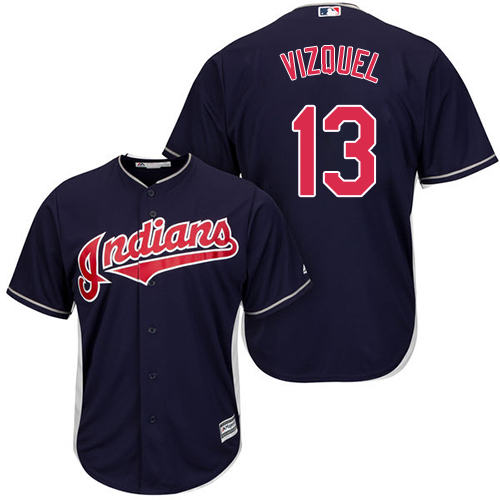 Indians #13 Omar Vizquel Navy Blue Alternate Stitched Youth MLB Jersey