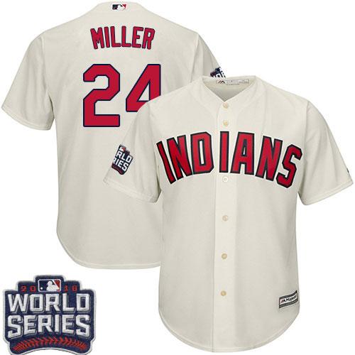 Indians #24 Andrew Miller Cream Alternate 2016 World Series Bound Stitched Youth MLB Jersey - Click Image to Close