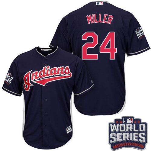 Indians #24 Andrew Miller Navy Blue Alternate 2016 World Series Bound Stitched Youth MLB Jersey - Click Image to Close