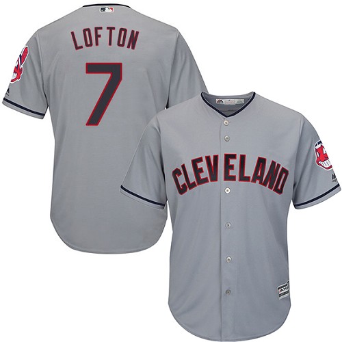 Indians #7 Kenny Lofton Grey Road Stitched Youth MLB Jersey - Click Image to Close