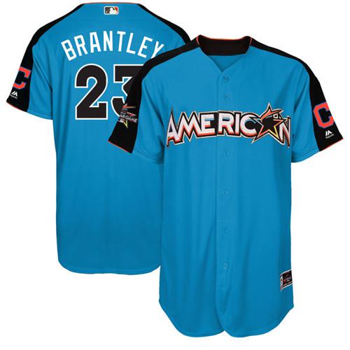 Indians #23 Michael Brantley Blue 2017 All-Star American League Stitched Youth MLB Jersey - Click Image to Close